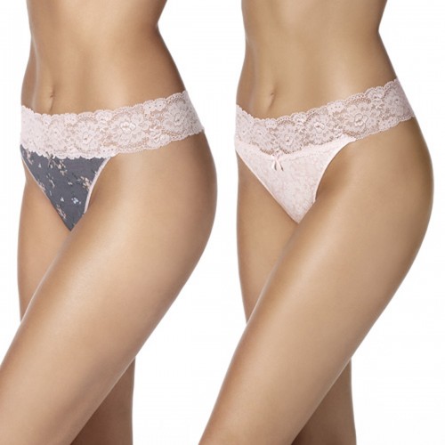 2-PACK Thongs COQUETTES COTTON LACE ROMANCE